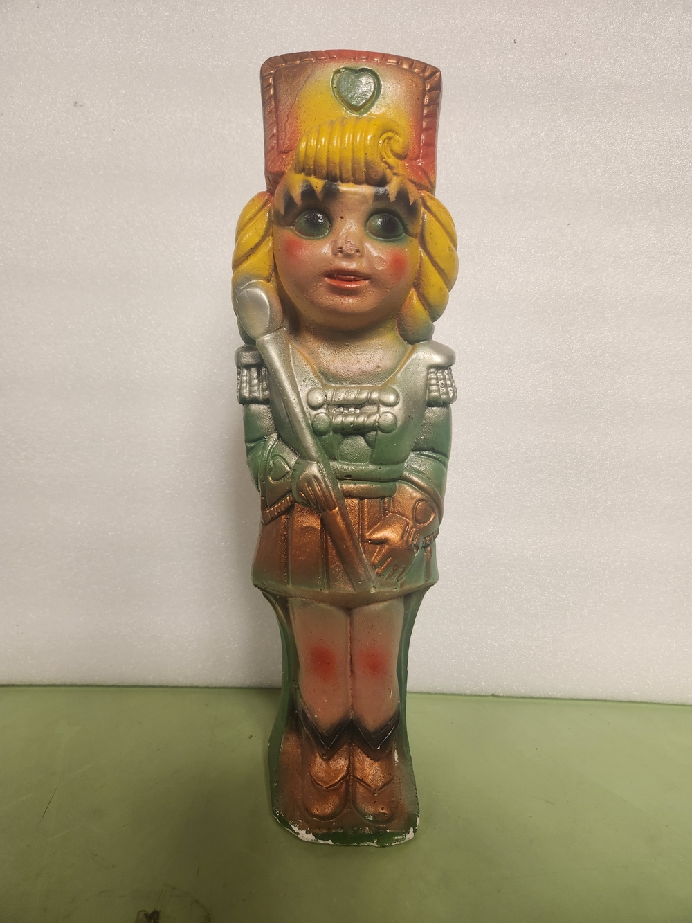 Vintage Marching Band Carnival Chalkware Prize Girl baton Americana 1940s figure